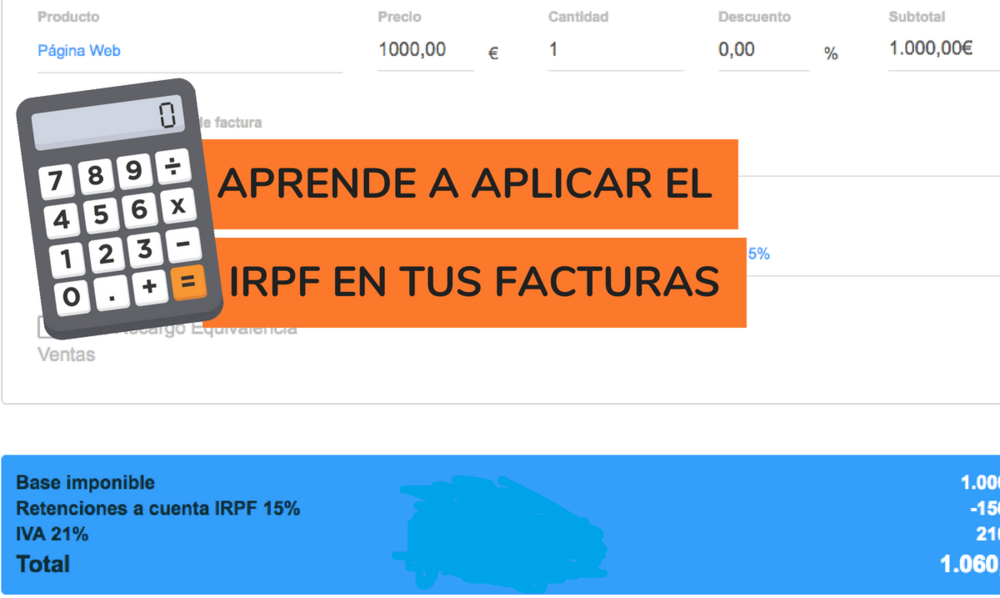 factura autónomo aplicación de irpf